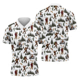Maxcorners Bigfoot Sasquatch Men's Golf Polo Shirt, Funny Golf Shirt, Men Golf Gifts