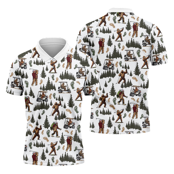 Maxcorners Bigfoot Sasquatch Men's Golf Polo Shirt, Funny Golf Shirt, Men Golf Gifts