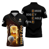 Maxcorners Golf And Beer Custom Men's Golf Polo Shirt, Funny Golf Shirt, Gift For Golfers