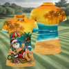 Maxcorners Beach Chair Santa Christmas Golf Shirt, Women's Golf Tops, Hawaiian Golf Shirt, Golf Shirts For Women LM1507