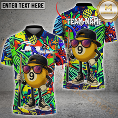 Maxcorners Billiard 8 Ball Beer Crown Pool Tee Funny Bar Player Gift Customized Name, Team Name 3D Polo Shirt