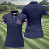 Maxcorners Navy First Dad Now Grandpa Golf Polo Shirt, Women’s Golf Apparel, Golf Shirts For Women LM1507