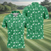 Maxcorners Golf Items Seamless Pattern St. Patrick’s Day Shamrock Golf Shirt, Polo Shirts For Men, Golf Shirts For Men
