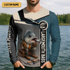 Maxcorners Fish Scale Pattern Largemouth Bass Fishing SPF Shirt, Men Button Down Shirt, Presents For Fishermen