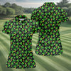 Maxcorners St Patrick's Day Beer Golf Ball Pattern Shamrock Golf Shirt, Women's Golf Tops, Ladies Golf Polos