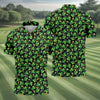 Maxcorners St Patrick's Day Beer Golf Ball Pattern Shamrock Golf Shirt, Polo Shirts For Men, Golf Shirts For Men