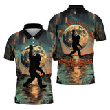 Maxcorners Not All Who Wander Are Lost Funny Bigfoot Men's Golf Polo Shirt, Golfers Gift, Funny Golf Shirt