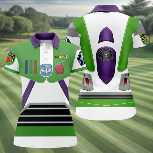 Maxcorners Sci Fi Space Ranger Costume Hawaiian Golf Shirt, Golf Polo For Women, Printed Golf Shirt LM1507