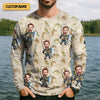 Maxcorners Custom Face Fishing Man SPF Shirt For Men, Funny Fishing Shirt, Presents For Fishermen