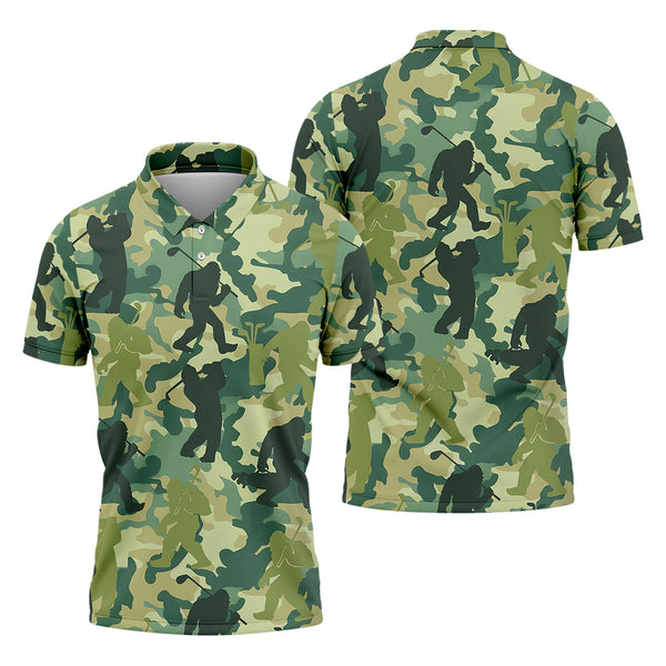 Maxcorners Bigfoot Sasquatch Men's Golf Polo Shirt, Funny Golf Shirt, Gift For Golfers