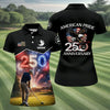 Maxcorners Custom America 250 Fireworks Golfer Polo Shirt, Women's Golf Polo, Golf Tops For Women LM1507