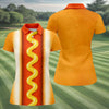 Maxcorners Hot Dog Suit Golf Shirt, Humorous Food Lover Pattern, Golf Shirt For Women LM1507