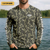 Maxcorners Camo Fishing Shirt for Men, Long Sleeve UPF Performance Fishing Shirt, Outdoor Angler Shirt