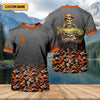 Maxcorners Skull Camo Personalized Fishing Shirt, Skeleton Angler, Skeleton Fisherman, Fishing Shirts For Men