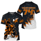 Custom Dirt Bike jersey youth men women UPF30+ orange MX racing shirt biker off-road motorcycle