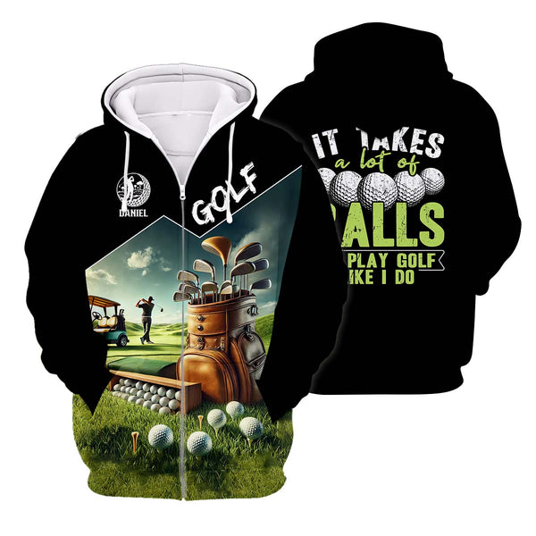 Maxcorners It Takes A Lot Of Balls To Play Golf Like I Do, Custom Golf Shirt, Funny Golf Polos, Unique Gift For Golfer