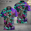 Maxcorners Billiards Skull Shirt Graffiti Neon Street Style Multi Options Personalized Name, Team Name Unisex 3D Shirt (4 Colors)