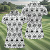 Maxcorners Sugar Skull Paisley Pattern Golf Polo Shirt, Ladies Golf Shirts, Women's Golf Apparel LM1507