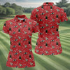 Maxcorners Red Cowboy Horse Paisley Pattern Golf Shirt, Ladies Golf Shirts, Women’s Golf Apparel LM1507