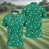 Maxcorners Stick Figure Golf Pose St Patrick's Day Shamrock Green Golf Shirt, Polo Shirts For Men, Golf Shirts For Men