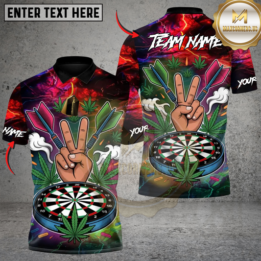Maxcorners Darts “Peace & Aim” 420 Edition Personalized Name 3D Unisex Shirt