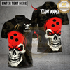 Maxcorners Bowling Skull Ball Multicolor Customized Name, Team Name 3D Shirts