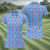 Maxcorners Santa Flamingo Pool Float Christmas Golf Shirt, Women's Golf Tops, Hawaiian Golf Shirt, Printed Golf Shirt LM1507
