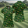 Maxcorners St Patrick's Day Leprechaun Golf Pose Irish Flags Shamrock Golf Shirt, Women's Golf Shirts, Ladies Golf Polos