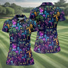 Maxcorners Neon Flamingo Tropical Night Golf Shirt, Women’s Golf Polo, Hawaiian Golf Shirt, Ladies Golf Tops LM1507