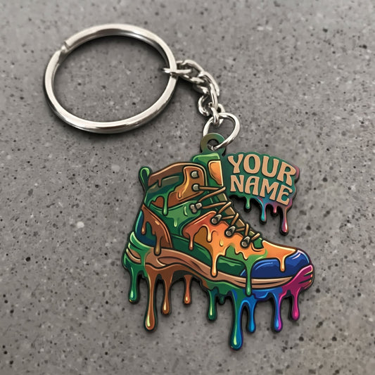 Maxcorners Hiking Colorful Melting Hiking Boots Customized Name 3D Keychain And Ornament