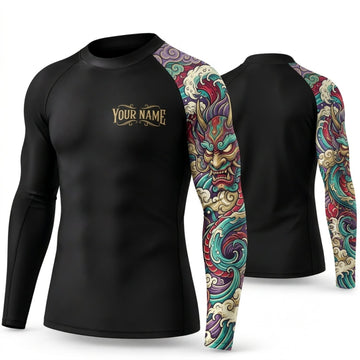 Maxcorners Personalized Traditional Tattoo Black Shirt with Detailed Floral Tattoo Sleeve 3D All Over Printed Shirts, Best Gifts for Tattoo Lovers