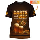 Maxcorners Darts and Beer That Why I'm Here T Shirts, Funny Pub Lover Gift Darts Team Shirts LM0509