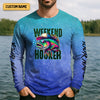 Maxcorners Weekend Hooker Blue Purple Fishing UPF Shirts, Long Sleeve Sun Shirt, Gift For Fisherman
