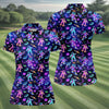 Maxcorners Neon Astronaut Skateboarding Galaxy Polo Shirt, Women’s Golf Polo, Golf Shirts For Women, Printed Golf Shirt LM1507