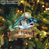 Maxcorners Gone Fishing Fishing Bass Fish Fisherman - Personalized Acrylic Ornament