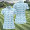Maxcorners Blue Girl Dad All Over Print Golf Polo Shirt, Golf Polo For Women, Ladies Golf Shirt LM1507