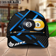Maxcorners Billiards Metalic Style Multicolor Personalized Name 3D Cap