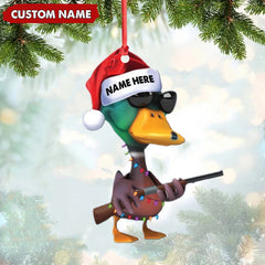 Maxcorners Personalized Funny Duck Hunting Acrylic Christmas Ornament Custom Gift for Hunters & Outdoor Lovers LM0110