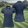 Maxcorners Tropical Cocktail Pinup Pattern Golf Shirt, Women’s Golf Apparel, Golf Polo For Women LM1507