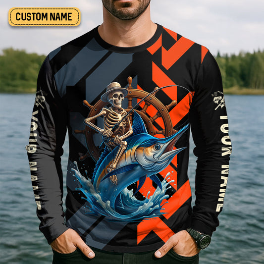 Maxcorners Life's Better With A Rod In Hand SPF Shirts, Marlin Fishing Shirts For Men, Funny Fisherman Gift