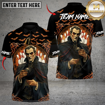 Maxcorners Bowling Dracula Night Strike Personalized Name 3D Unisex Shirt