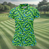 Maxcorners Golf Course Layout Golf Shirt, Fairway Water Hazard Pattern, Golf Shirt For Women LM1507