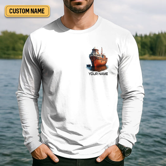 Maxcorners Custom Boat Shirt, Fishing Jersey, SPF Long Sleeve Shirts, Best Fishing Gifts, Mens Casual Shirts