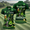 Maxcorners Hello Darkness Four Leaf Clover St Patricks Day Fun Women's Golf Shirts, St Patrick's Green Ladies Golf Shirts