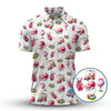 Maxcorners Pink Golf Pattern Polos, Women’s Golf Shirt, Golf Shirts For Ladies