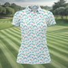 Maxcorners Watercolor Palm Tree Hawaiian Golf Shirt, Summer Vibe Women's Golf Tops, Ladies Golf Shirts LM1507