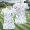 Maxcorners Vitamin G Shamrock Pattern Golf And Beer White Golf Shirt, St Patrick's Day Golf Shirt, Women's Golf Shirts