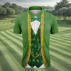 Maxcorners St Patrick's Day Leprechaun Costume Print Golf Tops For Men, Polo Shirts For Men, Golf Shirts For Men