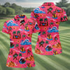 Maxcorners Pink Bigfoot Aloha Beach Vacation Golf Shirt, Golf Polo For Women, Printed Golf Shirt LM1507