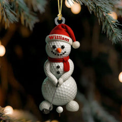 Maxcorners Golf Ball Snowman Acrylic Ornaments, Golf Christmas Gifts, Funny Golf Ball Golf Ornaments LM1611